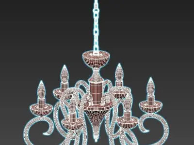 odeon-light-zefiro-3932-6 chandelier with four lights 3D model