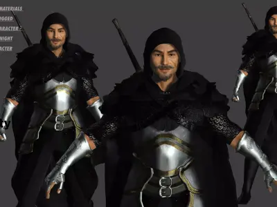 AAA 3D MALE FIGHTER WARRIOR - REALISTIC RIG GAME CHARACTER Low-poly 3D model