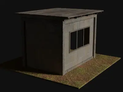 Concrete Hut Free low-poly 3D model