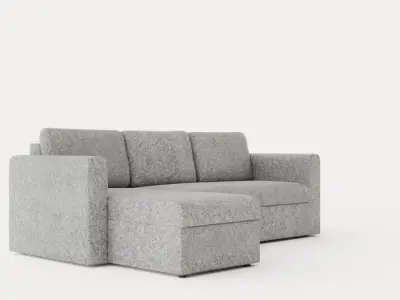 Tarno Divan Bed Sofa Reversible Light Gray Low-poly 3D model