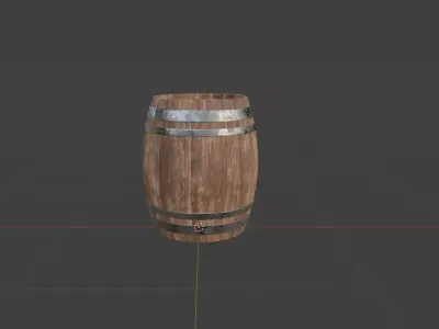 Wooden Barrel Game Ready 3D Asset Low-poly 3D model
