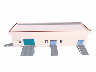Industrial Building Low-poly 3D model