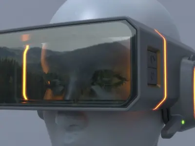 Sci Fi VR AR Headset Glasses 3D model