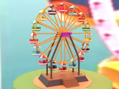 Ferris wheel Low-poly 3D model