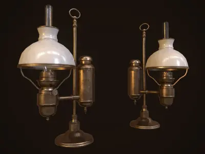 Antique Oil Lamp - PBR Game Ready Low-poly 3D model