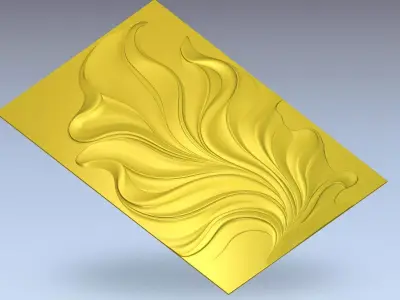 Modern Decorative Relief Wall Decor Set STL Mural CNC 389 3D model