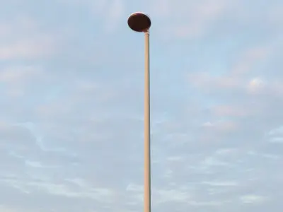 German Suburban Street light Low-poly 3D model