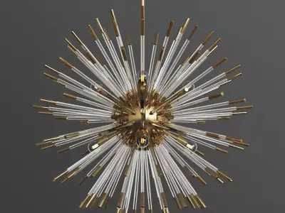 Andromeda Large Chandelier in Brass 3D model