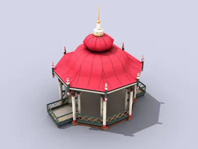 Park Gazebo Low-poly 3D model