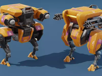 Droll Robot 05 Low-poly 3D model