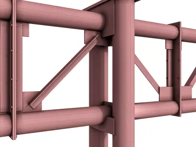 Direction sign on a T-shaped support 3D model