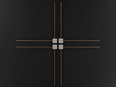 Tram Rails Element - Perpendicular Cross 3D model