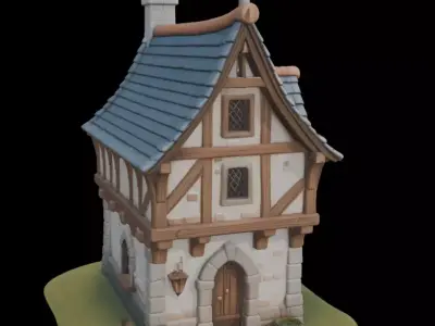 Medieval House 3D model 6