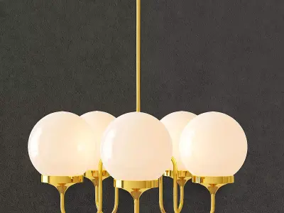 2 Swiss Brass Chandeliers 3D model