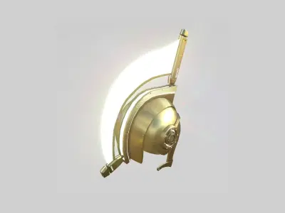SciFi Spartan Helmet 08 Gold - Character Design Low-poly 3D model