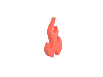 Fire Symbol v9 001 Low-poly 3D model