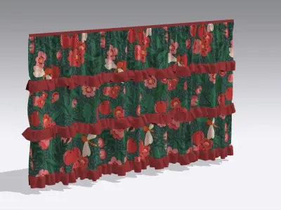 Curtain Low-poly 3D model