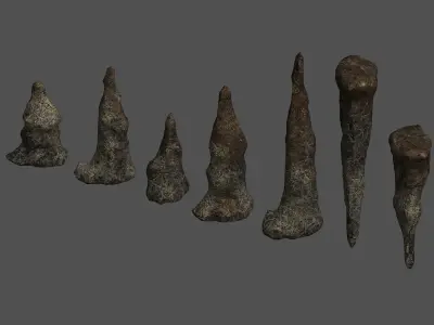 Stalagmite Set - Cracks 3D model