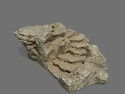 Ladder 7 rock Low-poly 3D model