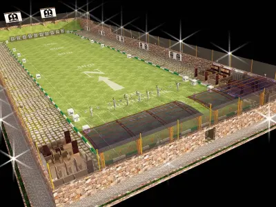 3D archery site with full details and realistic standards 3D model