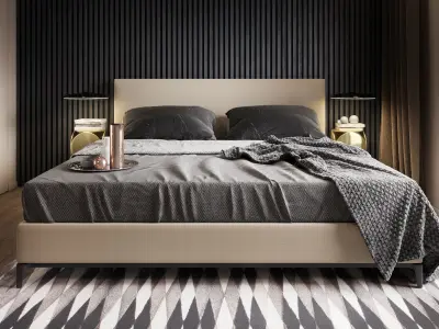 Bedroom Interior Scene for Cinema 4D and Redshift 3D model