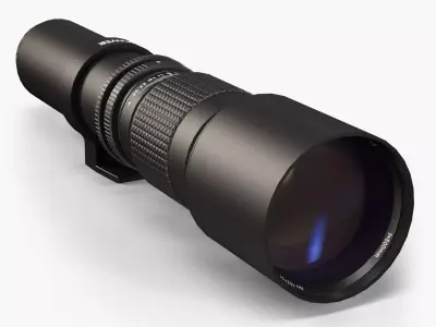 Bower 500mm f 8-0 Manual Focus Telephoto T-Mount Lens Low-poly 3D model