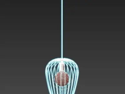 newtown pendant light with cage 3D model
