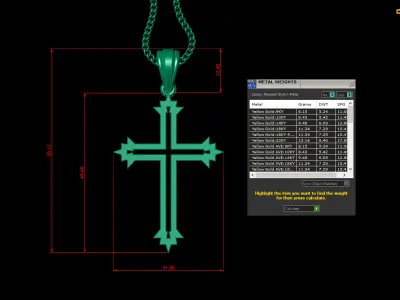 Cross Light Gold 4CP060 3DM STL 3D print model