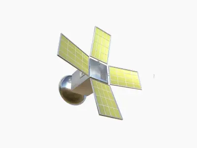 Satellite G02 White Gold - SciFi Space Design Low-poly 3D model