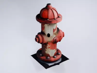 Stylized Fire Hydrant - Low Poly Static Visualization Asset 3D model