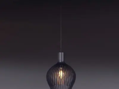 Wooden hanging lamp 3D model