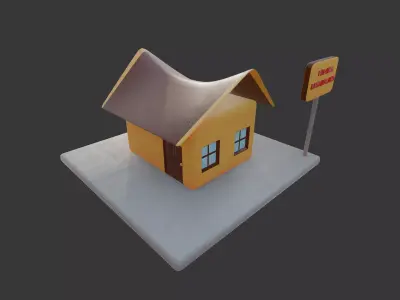 Stylized Padang Restaurant Isometric Building 3D model