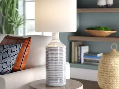 Sherlyn Ceramic Linen Shade Table Lamp 3D model