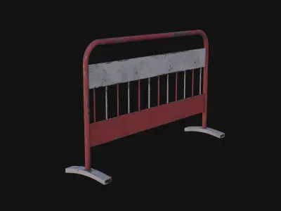 Traffic barrier Low-poly 3D model