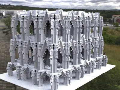 Fantasy gothic towers surreal Kitbash 3D model