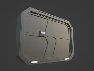 Sci-fi door Low-poly 3D model order