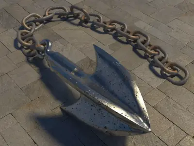 Anchor Chain Free low-poly 3D model