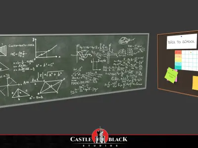 Classroom Asset Pack Low-poly 3D model