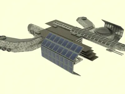 Antonov Spaceship Station  Low-poly 3D model