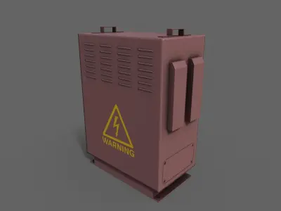 PBR Electric Box Red V3 Low-poly 3D model