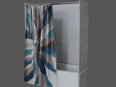 Bathtub with Shower Free low-poly 3D model