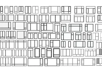  windows- Floor-to-ceiling windows-Windows 3D model