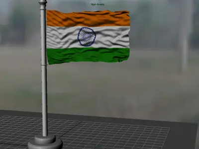 Indian Flag 25075 3D model