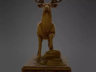 Golden Stag of Regal Majesty 3D model