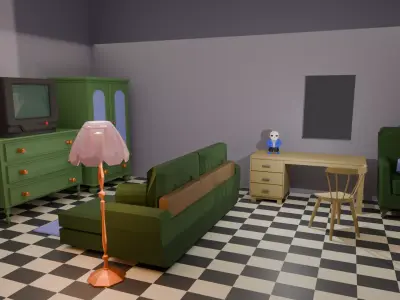 Low Poly Furniture Pack Low-poly 3D model