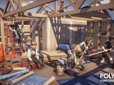 POLYGON - Construction Low-poly 3D model