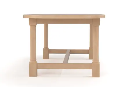 Breakfast table in light oak 3D model