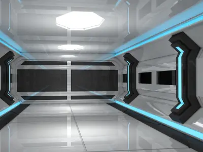 Sci Fi Corridor Low-poly 3D model order