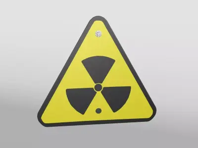 Triangular Hazard Sign Low-poly 3D model