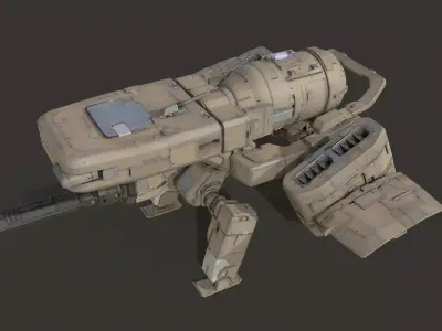 scifi-model550 robot with gun 3D model